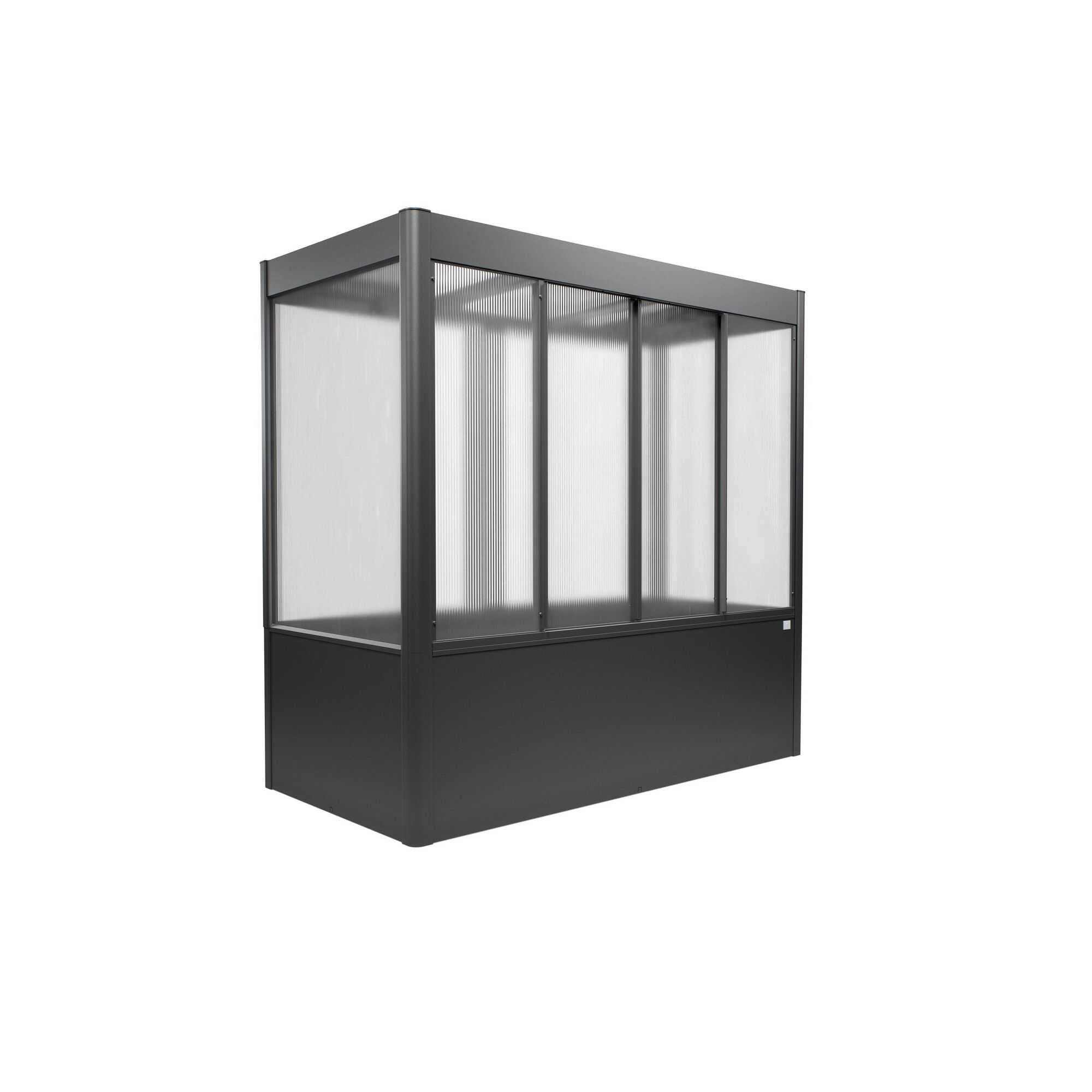 Gewächshaus 'Florentina' 2 x 1 m midi in dunkelgrau-metallic