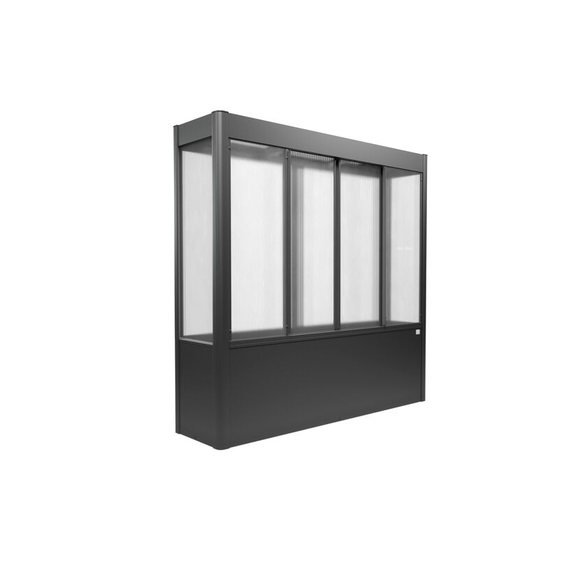 Gewächshaus 'Florentina' 2 x 0,5 m midi dunkelgrau-metallic