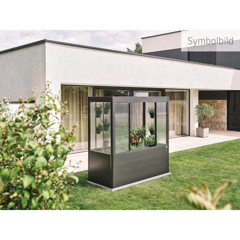 Gewächshaus 'Florentina' 2 x 0,5 m midi dunkelgrau-metallic