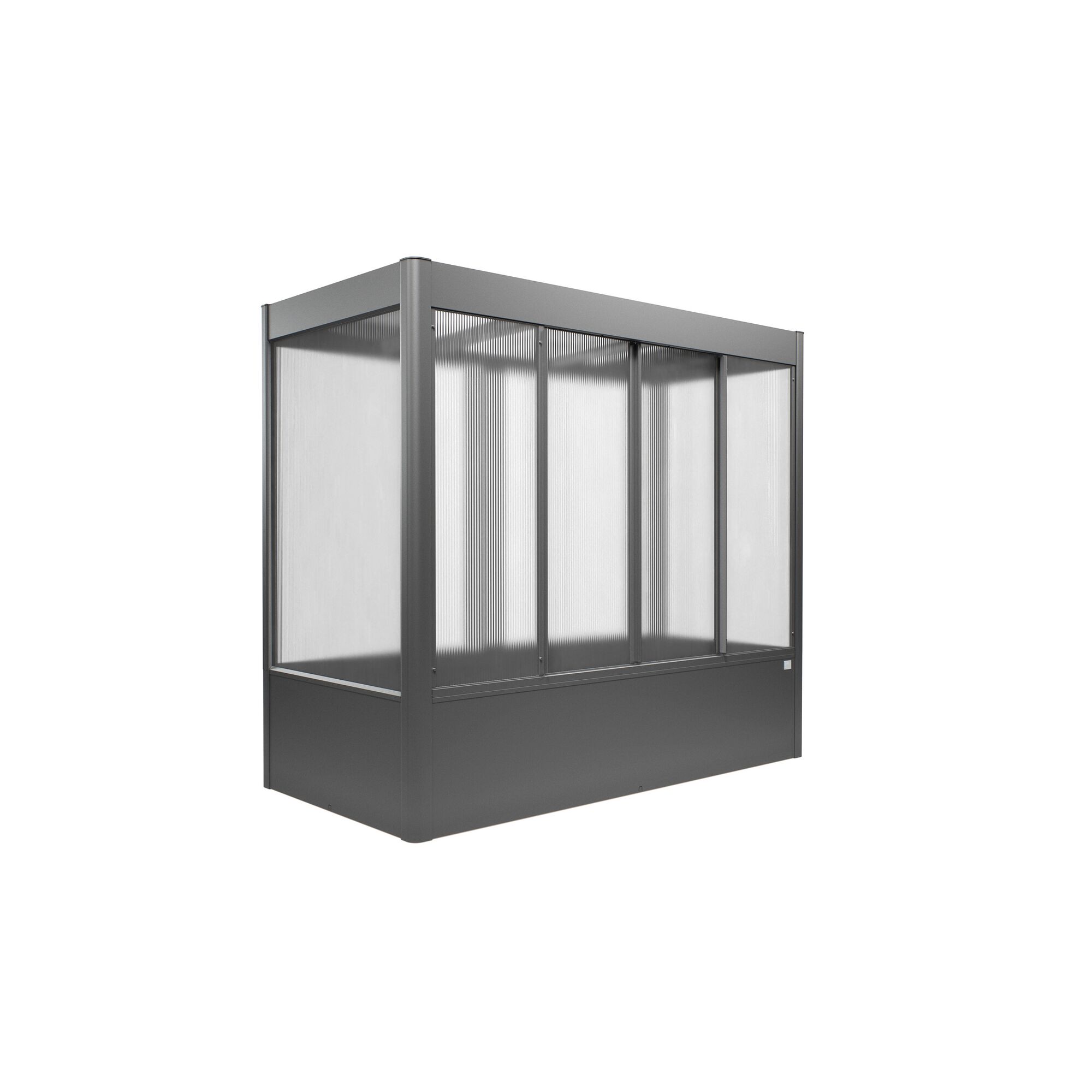 Mini-Gewächshaus Florentina quarzgrau-metallic mit transparenten Seiten