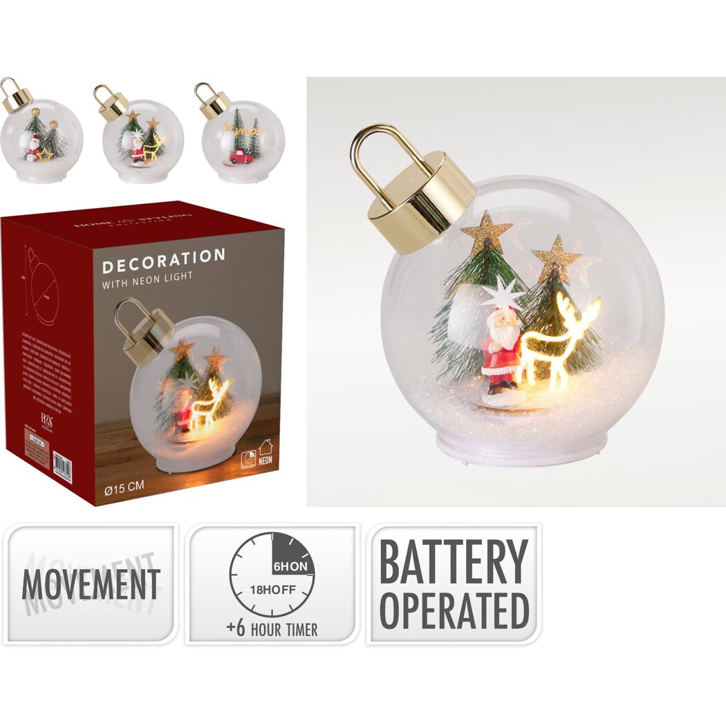 LED-Christbaumkugel Ø 15 cm 3 Designs sortiert