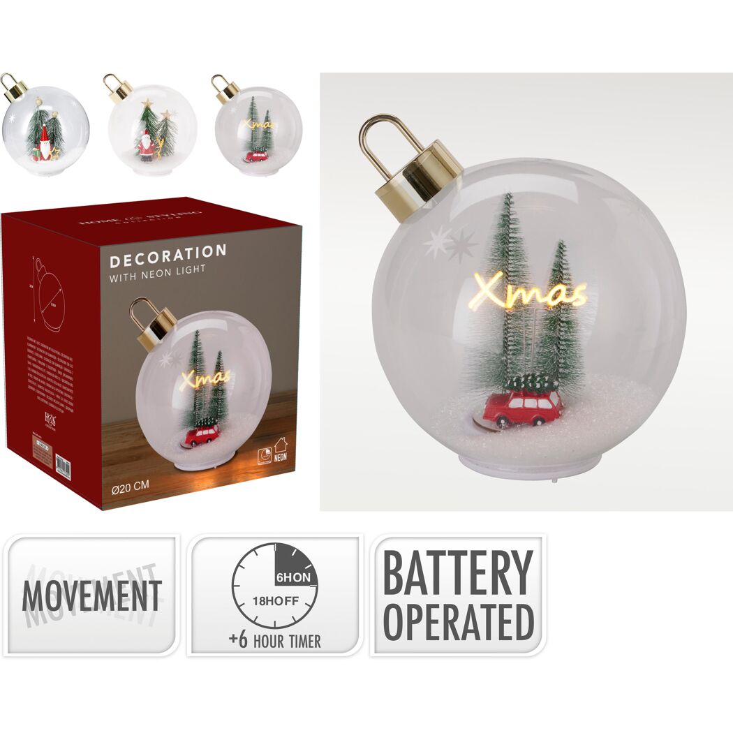 LED-Christbaumkugel Ø 20 cm 3 Designs sortiert