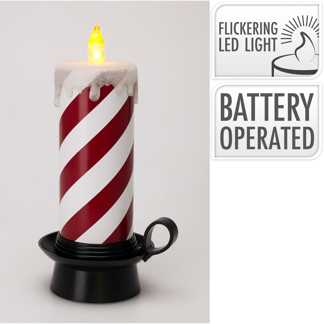 LED-Kerze Zuckerstange 1 LED 15 x 29 cm