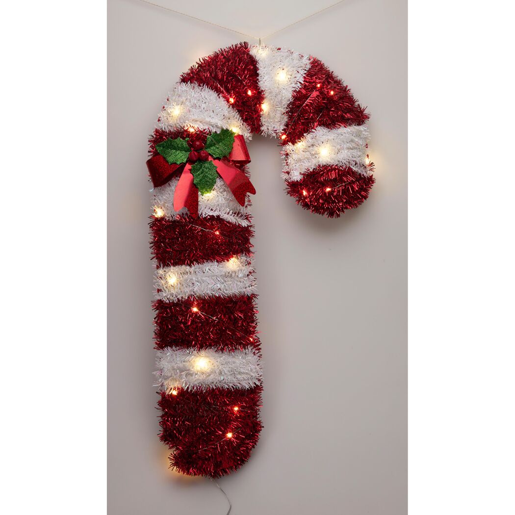 LED-Dekofigur Zuckerstange 30 LEDs 33 x 62 cm