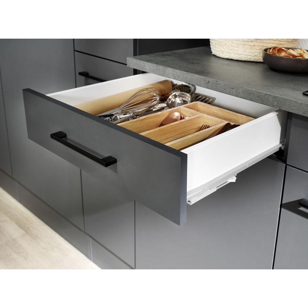 Küchenzeile 'Oliver' mit E-Geräten grau 100 cm