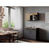 Küchenzeile 'Oliver' mit E-Geräten eichefarben/grau 100 cm