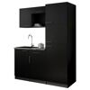 Küchenzeile 'Oliver' mit E-Geräten schwarz/grau 160 cm