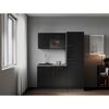 Küchenzeile 'Oliver' mit E-Geräten schwarz/grau 160 cm