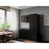 Küchenzeile 'Oliver' mit E-Geräten schwarz/grau 160 cm