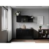 Küchenzeile 'Oliver' mit E-Geräten schwarz/grau 145 cm