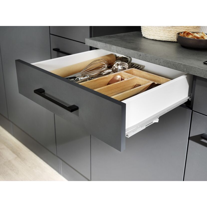 Küchenzeile 'Oliver' mit E-Geräten grau 205 cm