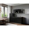 Küchenzeile 'Oliver' mit E-Geräten schwarz/grau 205 cm