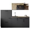 Küchenzeile 'Oliver' mit E-Geräten eichefarben/grau 235 cm