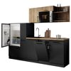 Küchenzeile 'Oliver' mit E-Geräten eichefarben/grau 235 cm