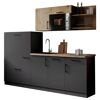 Küchenzeile 'Oliver' mit E-Geräten eichefarben/grau 235 cm