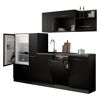 Küchenzeile 'Oliver' mit E-Geräten schwarz/grau 235 cm