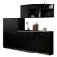Küchenzeile 'Oliver' mit E-Geräten schwarz/grau 235 cm
