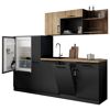 Küchenzeile 'Oliver' mit E-Geräten eichefarben/grau 235 cm