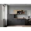 Küchenzeile 'Oliver' mit E-Geräten eichefarben/grau 235 cm