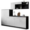 Küchenzeile 'Oliver' mit E-Geräten weiß/grau 235 cm