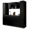 Küchenzeile 'Oliver' mit E-Geräten schwarz/grau 205 cm