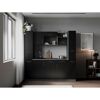 Küchenzeile 'Oliver' mit E-Geräten schwarz/grau 205 cm