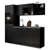 Küchenzeile 'Oliver' mit E-Geräten schwarz/grau 205 cm