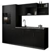 Küchenzeile 'Oliver' mit E-Geräten schwarz/grau 235 cm