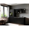 Küchenzeile 'Oliver' mit E-Geräten schwarz/grau 235 cm