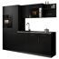 Küchenzeile 'Oliver' mit E-Geräten schwarz/grau 235 cm