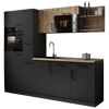Küchenzeile 'Oliver' mit E-Geräten eichefarben/grau 235 cm