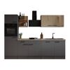 Küchenzeile 'Oliver' mit E-Geräten eichefarben/grau 280 cm