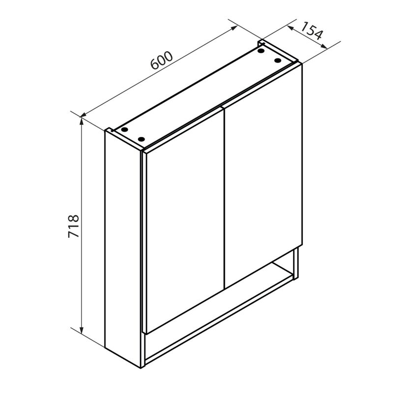Hängeschrank weiß 60 x 71,8 x 15,4 cm