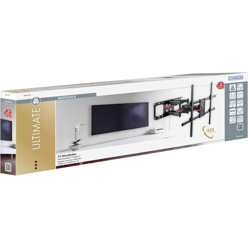 TV-Wandhalter bis 90 Zoll für 75 kg neigbar schwarz