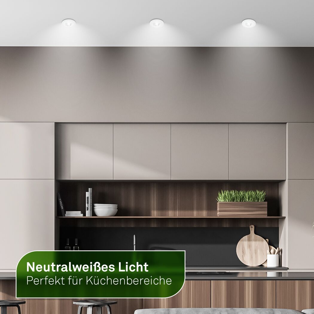 LED-Einbauleuchte 'Kulana' Ø 9 x 2,4 cm neutralweiß 6 W 1080 lm