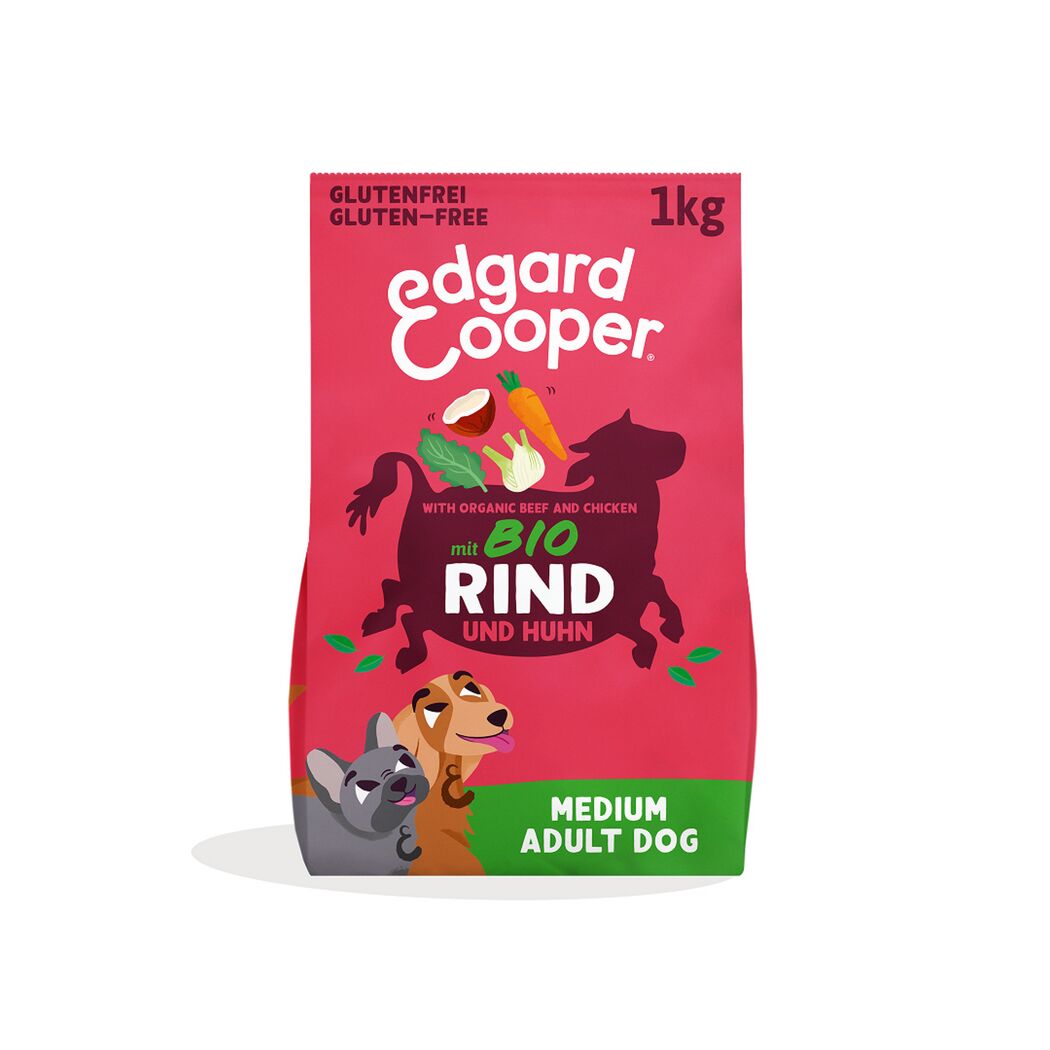 Hundetrockenfutter Frisches Bio-Rind & Huhn für mittelgroße Hunde 1 kg