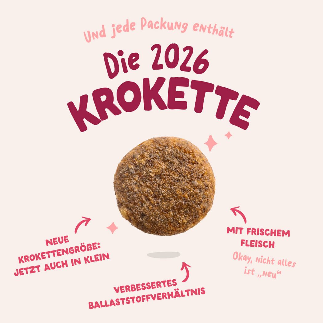Hundetrockenfutter Frisches Bio-Rind & Huhn für mittelgroße Hunde 1 kg