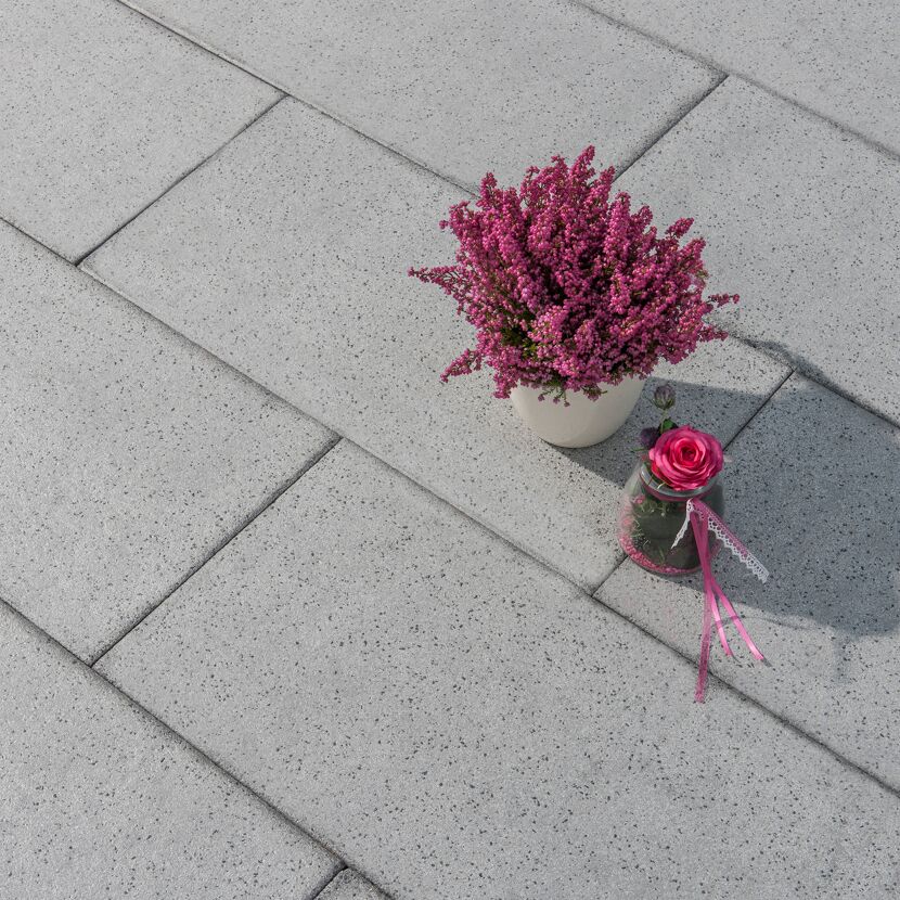Terrassenplatte 'T-Court Noble' quarzitfarben 80 x 40 x 4 cm