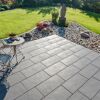 Terrassenplatte 'T-Court Noble' basaltfarben 80 x 40 x 4 cm