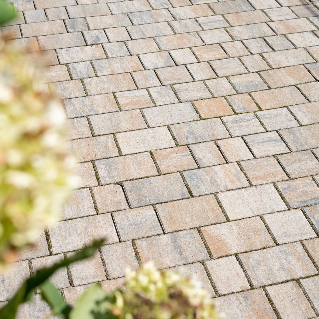 Pflasterstein 'T-Place Bright' muschelkalkfarben mehrformatig