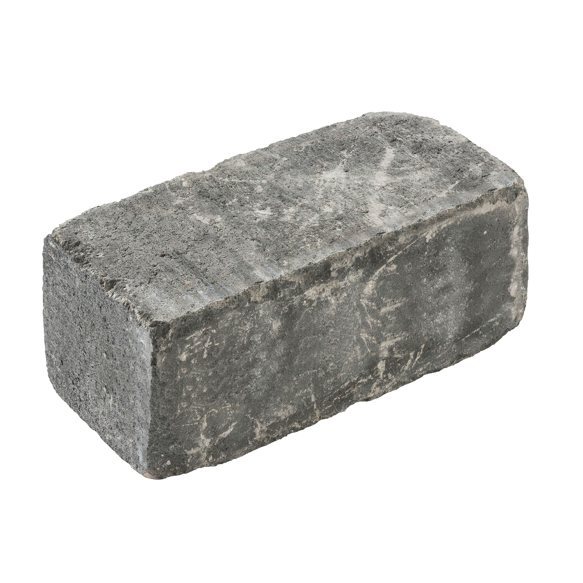 Basaltfarbener Mauerstein mit rauer Oberfläche