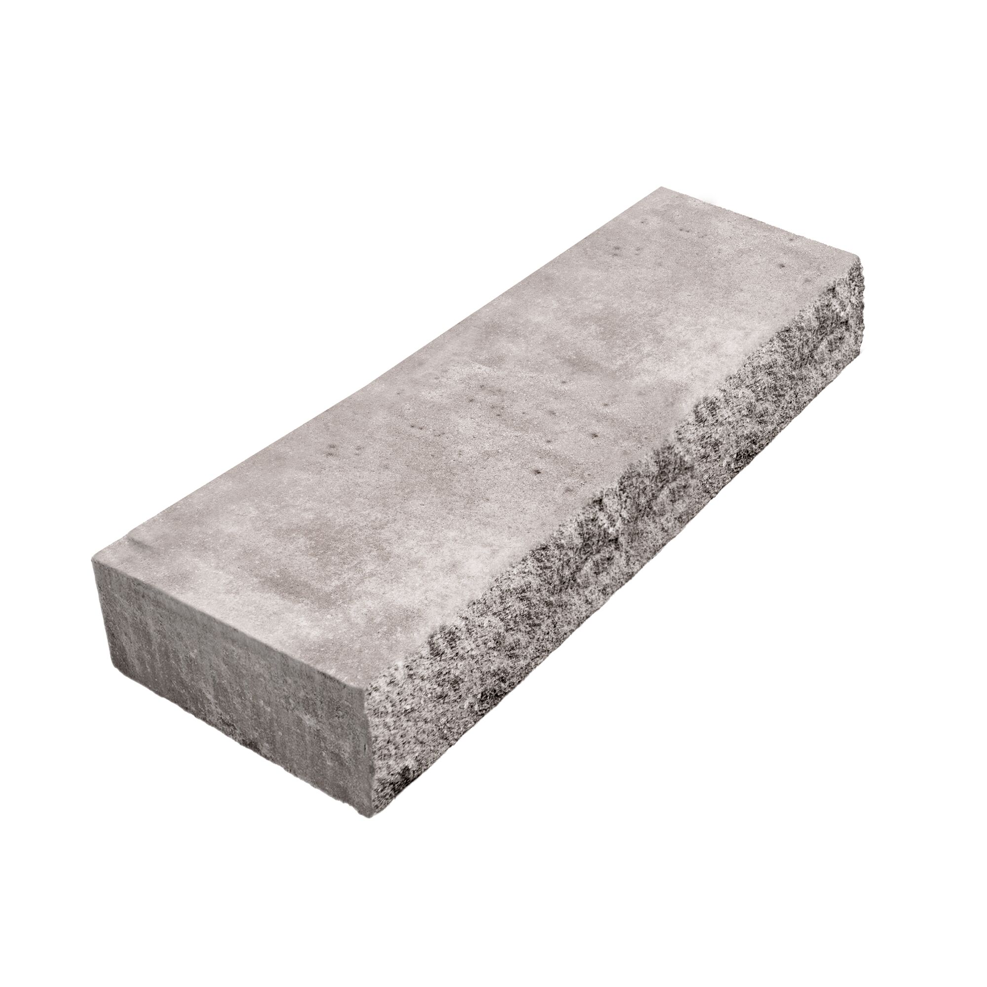 Blockstufe 'T-Stair Quarry' grau mit rauer Kante.