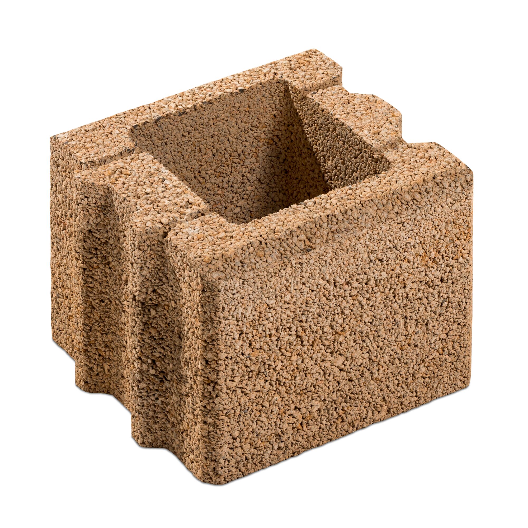 Sandfarbener Mauerstein 'T-Wall System'
