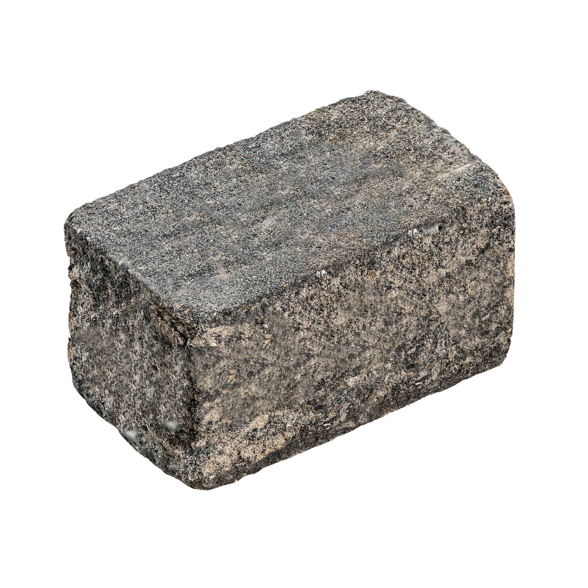 Mauerstein 'T-Wall Quarry Block' weiß/schwarz, freigestellt
