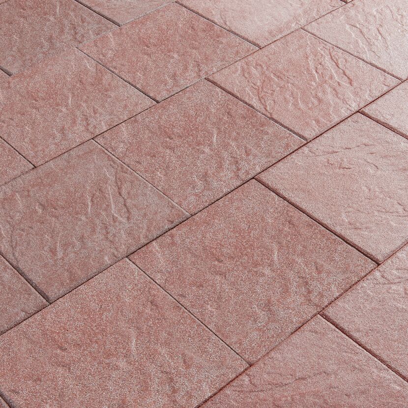 Terrassenplatte 'T-Court Grit' rot 40 x 40 x 4 cm