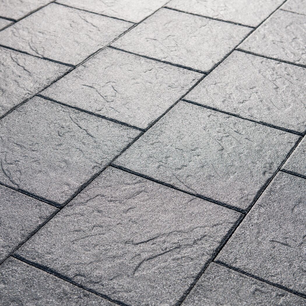 Terrassenplatte 'T-Court Grit' basaltfarben 40 x 40 x 4 cm