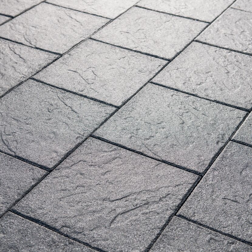 Terrassenplatte 'T-Court Grit' basaltfarben 40 x 40 x 4 cm