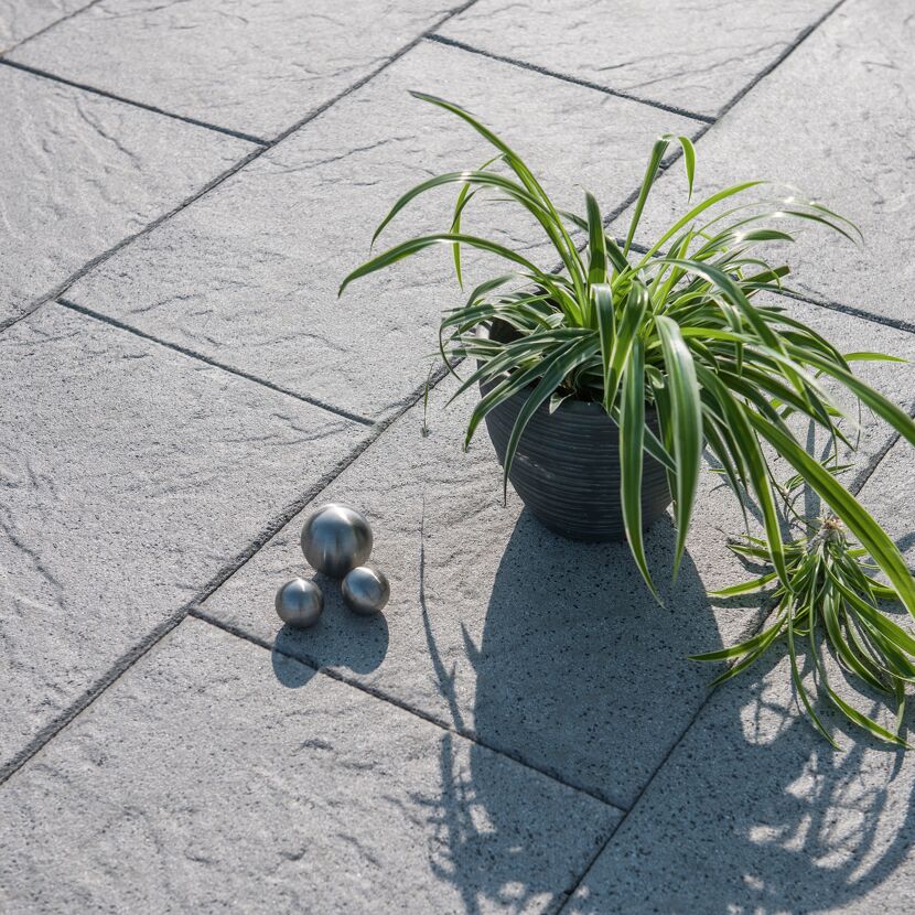 Terrassenplatte 'T-Court Grit' quarzitfarben 60 x 40 x 4 cm