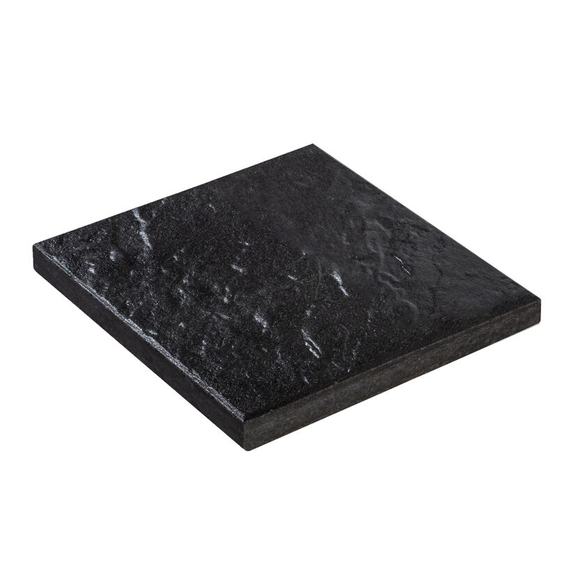 Terrassenplatte 'T-Court Grit' basaltfarben/schwarz 40 x 40 x 4 cm