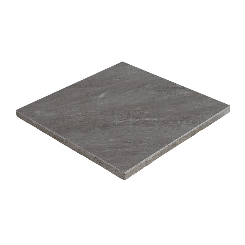 Terrassenplatte 'T-Court Connected' basaltfarben 60 x 60 x 4 cm